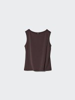 UNIQLO Crepe Jersey Boat Neck – бесшовный топ без рукавов с вырезом &quot;лодочка&quot; из креп-джерси