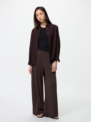 UNIQLO Crepe Jersey Straight Pants – прямые брюки из креп-джерси - 39 DARKBROWN