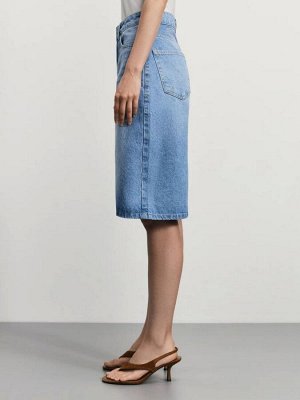 Брюки (бермуды) джинсовые женские голубой индиго