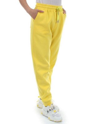 M061 YELLOW Брюки спортивные женские на флисе (100% хлопок) 7986