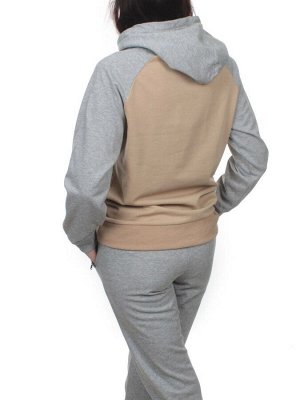 NOE103 BEIGE/GRAY Костюм спортивный женский (хлопок 90%, полиэстер 10%)