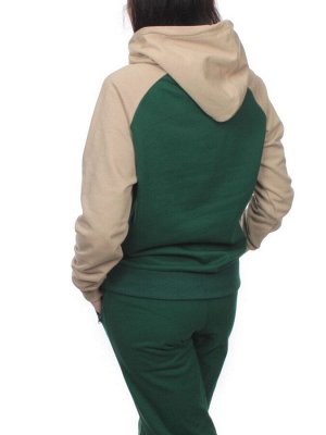 NOE103 BEIGE/GREEN Костюм спортивный женский (хлопок 90%, полиэстер 10%)