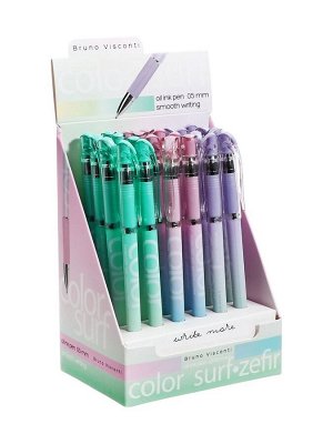 Ручка шариковая BrunoVisconti ColorSurf.Zefir, 0.5мм, стерж/син МИКС