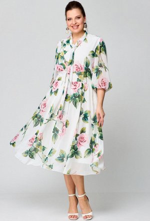 Платье Runella 1626 белый цветы