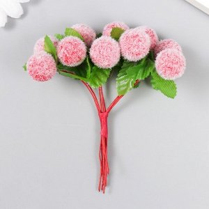 Тычинки для цветов «Шарик мохнатый красный», d=1.5-2 см, 1 букет=10 шт., 10 см