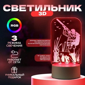 Светильник 3D RISALUX «Охотник», LED-ночник, RGB, от сети, 9.5x10x19.5 см