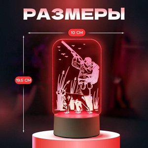 Светильник 3D RISALUX «Охотник», LED-ночник, RGB, от сети, 9.5x10x19.5 см