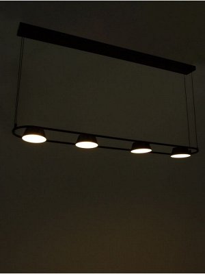 Люстра "Лонди" LED 30Вт 4000К черный 138х20х5,5-205 см