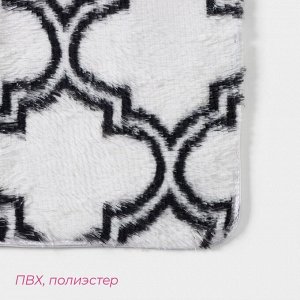 Коврик Доляна «Вензель», 50x80 см, цвет белый