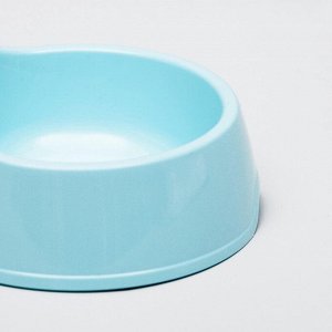 Миска двойная Мур-мяу 22.5 см x 13 см x 6 см, 0.2 л, голубой