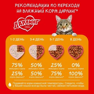 Влажный корм DARLING для кошек, курица в подливе, 26х75г