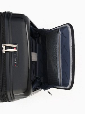 Чемодан на колёсах Bagvoyage маленький 46 л (S), на молнии, с увеличением, отдел для ноутбука, кодовый замок, 4 колеса, чёрный