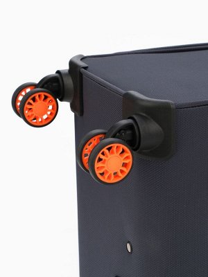 Чемодан на колёсах Bagvoyage большой 113 л (L), на молнии, 4 колеса, тёмно-серый