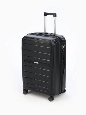 Чемодан на колёсах Bagvoyage средний 73 л (М), на молнии, с увеличением, кодовый замок, 4 колеса, чёрный