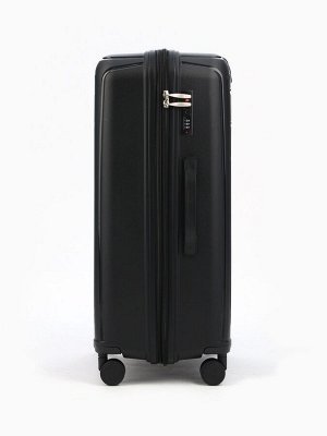 Чемодан на колёсах Bagvoyage средний 73 л (М), на молнии, с увеличением, кодовый замок, 4 колеса, чёрный