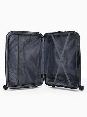 Чемодан на колёсах Bagvoyage средний 73 л (М), на молнии, с увеличением, кодовый замок, 4 колеса, чёрный