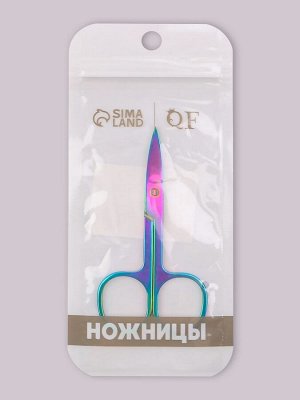 Ножницы маникюрные, прямые, широкие, 8.8 см, цвет хамелеон