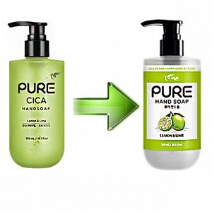 Жидкое мыло для рук с ароматом лимона и лайма Pigeon Pure Cica Hand soap Lemon & Lime  300мл, бут