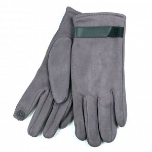 Замшевые мужские перчатки (сенсорные) серые //