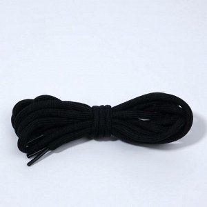 Шнурки для обуви, пара, круглые, d=5 мм, 110 см, чёрные