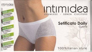 INTIMIDEA Culotte setificato Daily Трусы кулотты из мягкой микрофибры с антибактериальной ластовицей. Практичные, привлекательный внешний вид, устойчивы к стирке.(bianco - белый цвет) пр. Италия