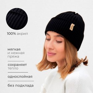 Шапка женская MINAKU "Бини" цвет черный