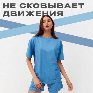 Костюм женский (футболка, шорты) MINAKU: Casual collection цвет голубой