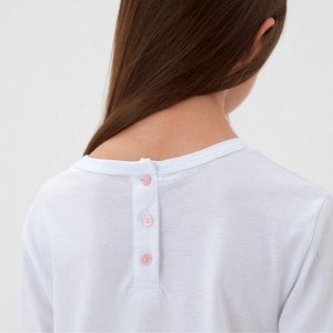 Пижама для девочки (кофта и брюки) MINAKU, цвет белый/розовый.