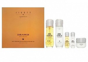 Набор средств для лица с 24к золотом Jigott Signature 24K Gold Essential Skin Care 3SET (тонер, эмул
