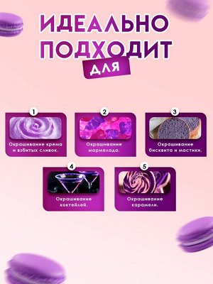 Пищевой краситель Top Decor гелевый, сиреневый, 100 г