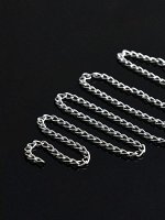 Цепочка без карабина, набор 5 шт. L=50 см, 4.6x3x0.8 мм, СМ-1319, цвет серебро