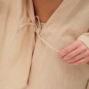 Комплект домашний женский (рубашка на запах, брюки) KAFTAN Basic размер, бежевый