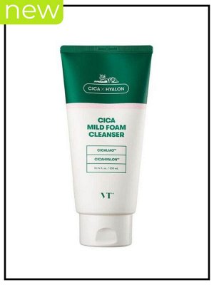 Пенка для умывания чувствительной кожи лица с центеллой VT Cosmetics Foam Cleanser Cica Mild, 300 мл