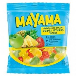 «Mayama», мармелад жевательный в форме ягод и фруктов, 70 г