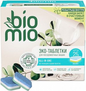 Таблетки для посудомоечной машины BIOMIO BIO-TABS All-in-One Эвкалипт, экологичные,