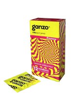 Презервативы Ganzo Extase, с точечно-ребристой поверхностью, анатомической формы, латекс, 18 см, 12