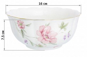 Салатник фарфоровый 16x16x7,5 см 850 мл "Диана" из NEW BONE CHINA