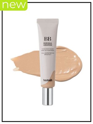 ББ крем для лица увлажняющий легкий средний оттенок Heimish BB Cream Moringa Ceramide SPF30 Light Medium, 30 гр