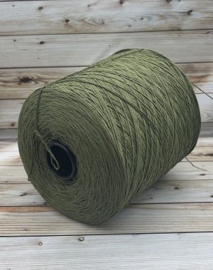 Пряжа для вязания 100 гр,Cotton Supersoft 100%  хлопок Pettinato (чесанный) 325м/100г  Зеленый хаки