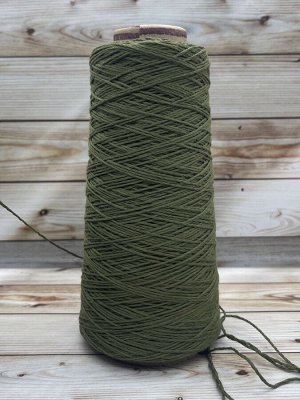 Пряжа для вязания 100 гр,Cotton Supersoft 100%  хлопок Pettinato (чесанный) 325м/100г  Зеленый хаки