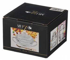 Сахарница с ложкой 110 мл, коллекция "Muza", размеры 13x9.5 см, высота 7 см, 1 шт.
