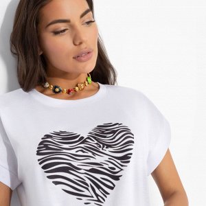 Футболка со спущенным плечом, Оттенок настроения (heart)