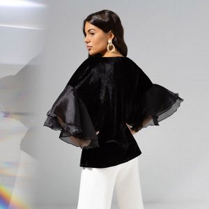 Блуза из бархата и органзы, Молниеносная влюбленность (black)