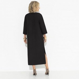 Платье с акцентными элементами из экокожи, Деловая леди (black)