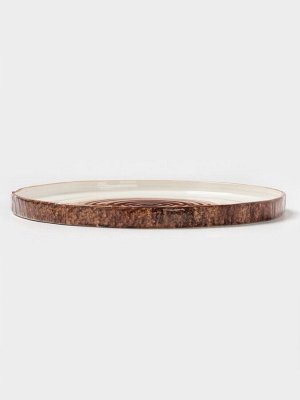 Тарелка Magistro Wood, d=25.3 см, фарфор, коричневая