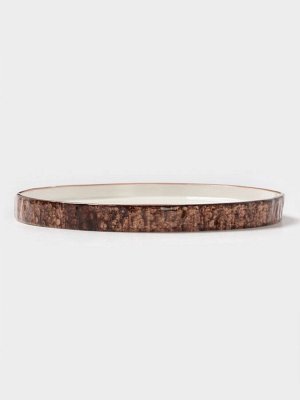 Тарелка Magistro Wood, d=20 см, фарфор, коричневая