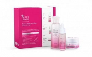 QUEEN CHARM. Набор увлажняющих средств для лица с коллагеном 10% Royal Collagen Premium 3 Set