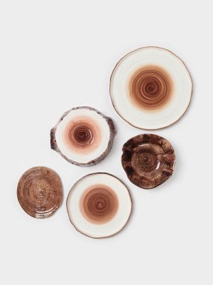 Тарелка глубокая Magistro Wood, 1.95 л, d=23.5 см, фарфор, коричневая