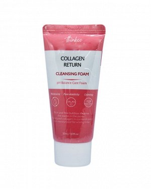 Thinkco. Пенка для умывания с коллагеном, Collagen return cleansing foam, 50 мл -1