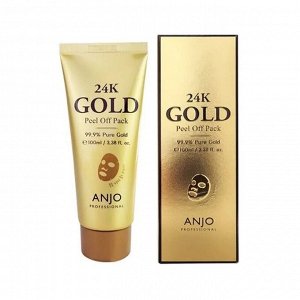 ANJО Professional. Маска-пленка с биозолотом, 24К Gold Pell off pack, 100 мл.